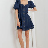 PUFF & PLAY DENIM MINI DRESS