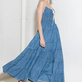 ETERNAL DESIRE DENIM MIDI DRESS