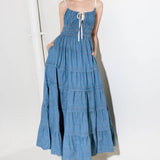 ETERNAL DESIRE DENIM MIDI DRESS