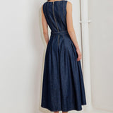 MOONLIGHT SERENADE DENIM MIDI DRESS