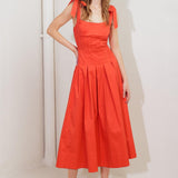 GENTLE SHADE WOVEN MIDI DRESS