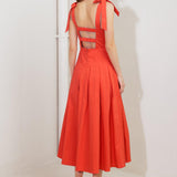 GENTLE SHADE WOVEN MIDI DRESS