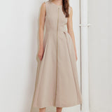 ZIP & FLOW WOVEN MIDI DRESS