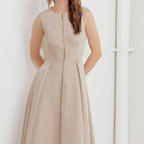 ZIP & FLOW WOVEN MIDI DRESS