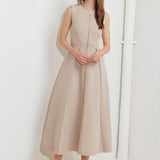 ZIP & FLOW WOVEN MIDI DRESS