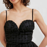 HEART DOT BALLET TULLE MIDI DRESS