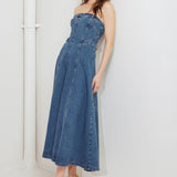 MIDNIGHT STRUCTURE DENIM MIDI DRESS