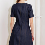 INDIGO TEMPO DENIM MINI DRESS