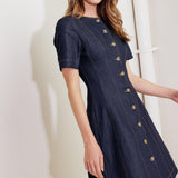 INDIGO TEMPO DENIM MINI DRESS