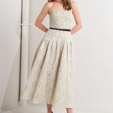 WHISPER LEAF WOVEN MIDI DRESS