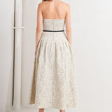 WHISPER LEAF WOVEN MIDI DRESS