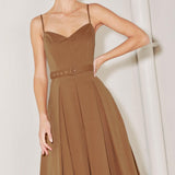 SUNSET SILHOUETTE WOVEN MIDI DRESS