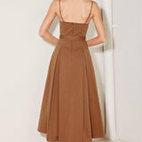 SUNSET SILHOUETTE WOVEN MIDI DRESS