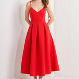 RUBY AFFAIR WOVEN MIDI DRESS