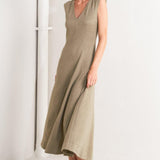 SOPHISTICATED SIMPLICITY WOVEN KNIT MIDI DRESS