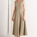 SOPHISTICATED SIMPLICITY WOVEN KNIT MIDI DRESS
