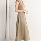 SOPHISTICATED SIMPLICITY WOVEN KNIT MIDI DRESS