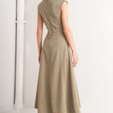 SOPHISTICATED SIMPLICITY WOVEN KNIT MIDI DRESS