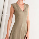 SOPHISTICATED SIMPLICITY WOVEN KNIT MIDI DRESS