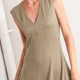SOPHISTICATED SIMPLICITY WOVEN KNIT MIDI DRESS