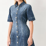 POWER IN DENIM MINI DRESS