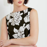 SILENT HEART BLACK WOVEN MIDI DRESS