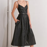 NOIR TAPESTRY WOVEN MIDI DRESS
