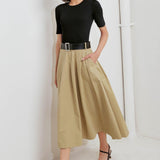 SCULPTED GRACE SWEATER WOVEN TOP AND SKIRT DRESS