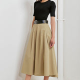 SCULPTED GRACE SWEATER WOVEN TOP AND SKIRT DRESS