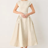 POLISHED OCCASION WOVEN MIDI DRESS