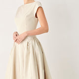 POLISHED OCCASION WOVEN MIDI DRESS