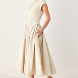 POLISHED OCCASION WOVEN MIDI DRESS
