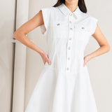 CONFIDENTLY YOURS WHITE WOVEN MINI DRESS
