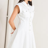 CONFIDENTLY YOURS WHITE WOVEN MINI DRESS