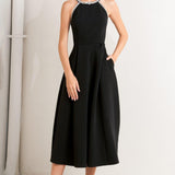 GALAXY CHARM WOVEN MIDI DRESS