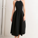 GALAXY CHARM WOVEN MIDI DRESS