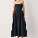 PARTY MUSE DENIM MIDI DRESS