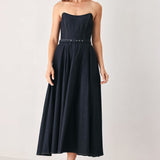 PARTY MUSE DENIM MIDI DRESS