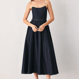 PARTY MUSE DENIM MIDI DRESS