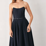 PARTY MUSE DENIM MIDI DRESS