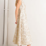 GILDED ROSE WOVEN MIDI DRESS