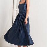 FEMME SILHOUETTE WOVEN MIDI DRESS