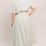 SUNDAY STRIPE WOVEN MIDI DRESS