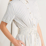 SUNDAY STRIPE WOVEN MIDI DRESS