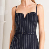 VERTICAL GRACE WOVEN MIDI DRESS