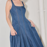 INDIGO SWAY DENIM MIDI DRESS