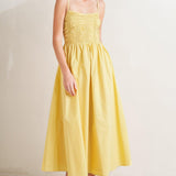 LEMON KISS WOVEN MIDI DRESS