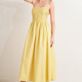 LEMON KISS WOVEN MIDI DRESS