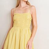 LEMON KISS WOVEN MIDI DRESS