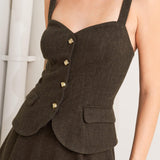 HERITAGE TAILOR WOVEN MIDI DRESS